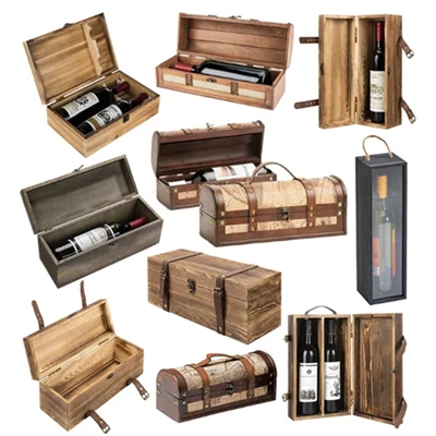 Caja de vino de madera de pino radiata