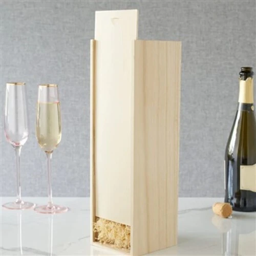 Wood Grain Single Bottle Wooden Decorative Wine Box