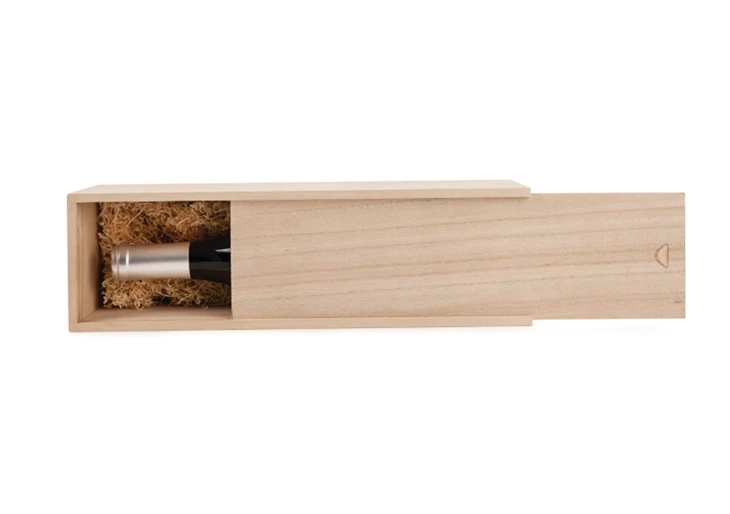 Wood Grain Single Bottle Wooden Decorative Wine Box suppliers